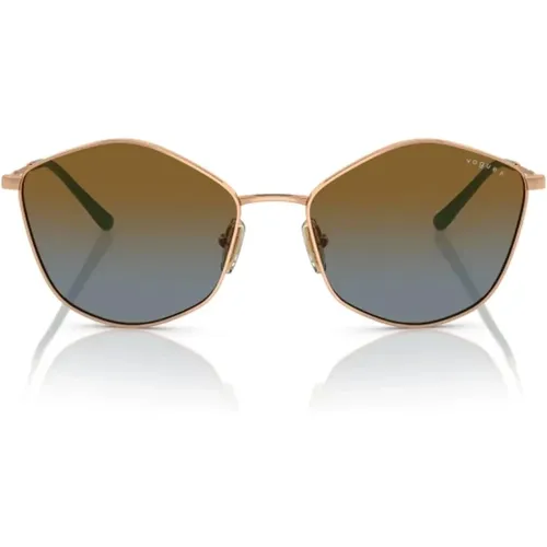 Trendy Geometric Sunglasses with Rose Gold Frame , female, Sizes: 56 MM - Vogue - Modalova