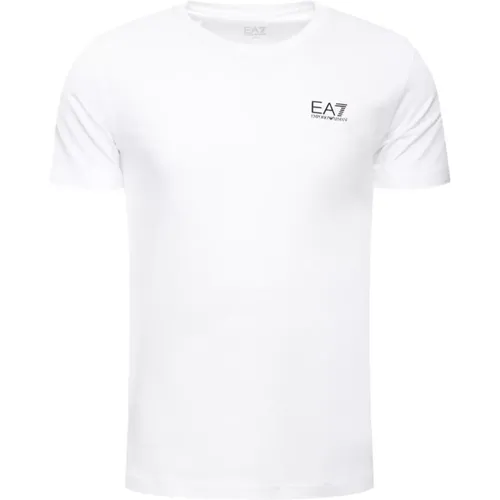 Baumwoll Regular T-Shirt - Bedrucktes Logo , Herren, Größe: M - Emporio Armani EA7 - Modalova