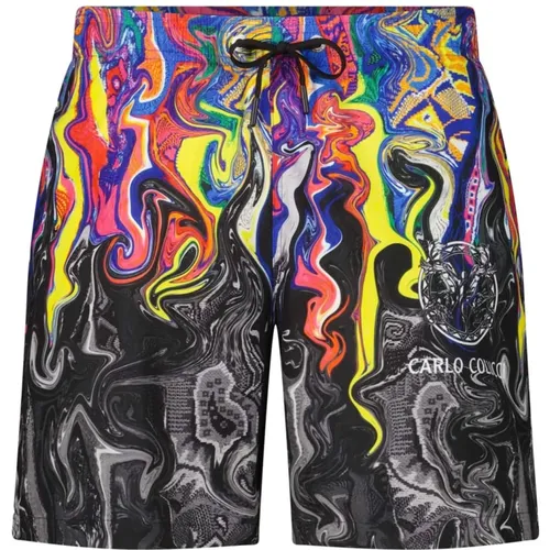 Colorful Swim Trunks for Water Sports , male, Sizes: M, XL - carlo colucci - Modalova