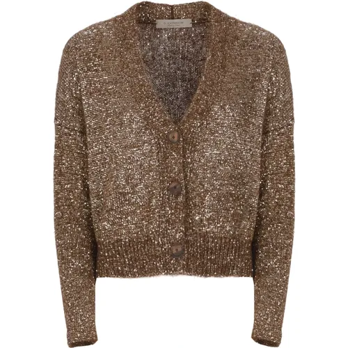 Sequin V-Neck Cardigan Sweater , female, Sizes: M, XS, S - D.Exterior - Modalova