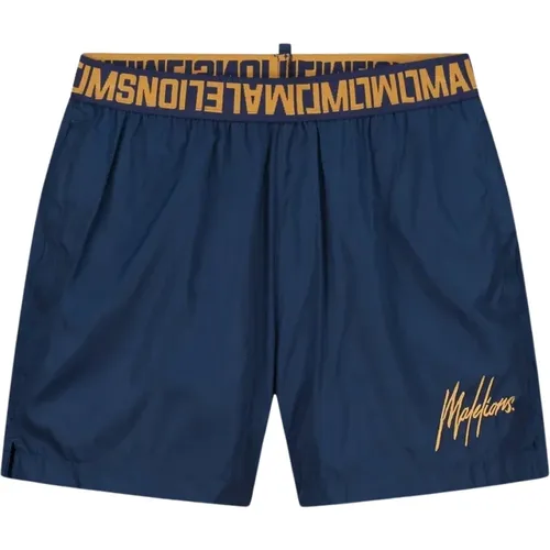 Venetian Dark Swim Shorts , male, Sizes: S, L, M - Malelions - Modalova