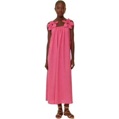 Blumiges Ärmelloses Midi-Kleid , Damen, Größe: S - Farm Rio - Modalova