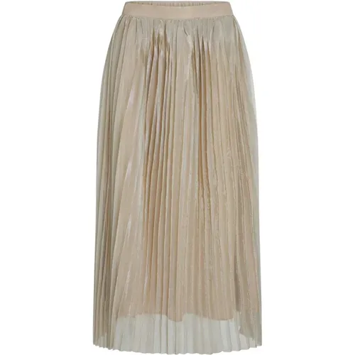 Elegant Gold Pleated Skirt , female, Sizes: XL, XS - RUE de Femme - Modalova