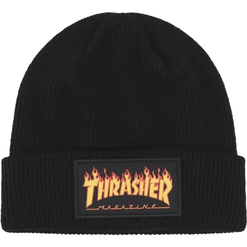 Flame Patch Beanie Hat , male, Sizes: ONE SIZE - Thrasher - Modalova