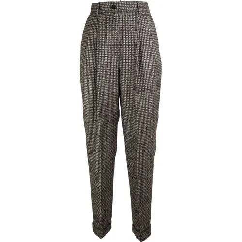 Slim-Fit Pants in Luxurious Wool Blend , female, Sizes: M - Dolce & Gabbana - Modalova