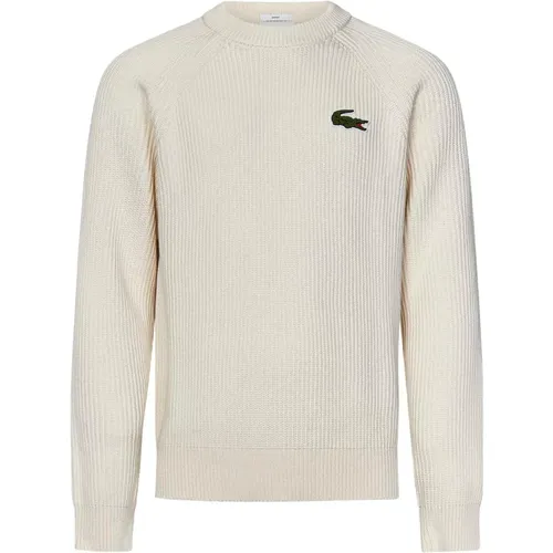 Weißer Sweatshirt mit Krokodilabzeichen , Herren, Größe: L - Lacoste - Modalova