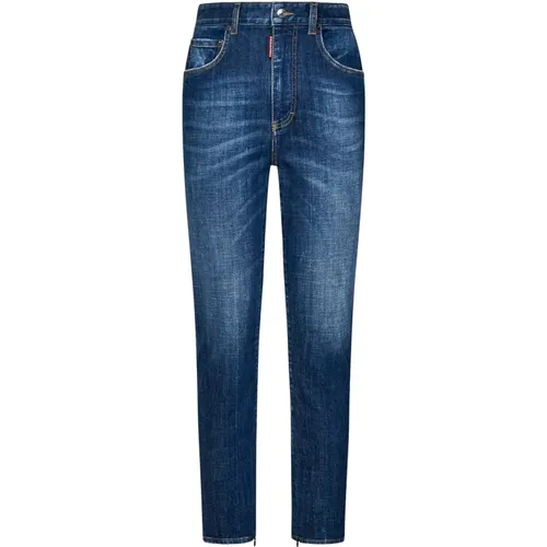 High Waist Twiggy Blaue Denim Jeans , Damen, Größe: M - Dsquared2 - Modalova