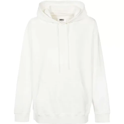 Baumwollhoodie mit gerippten Bündchen , Herren, Größe: M - MM6 Maison Margiela - Modalova