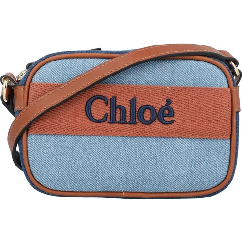 Denim Mini Bag with Brown Accents , female, Sizes: ONE SIZE - Chloé - Modalova