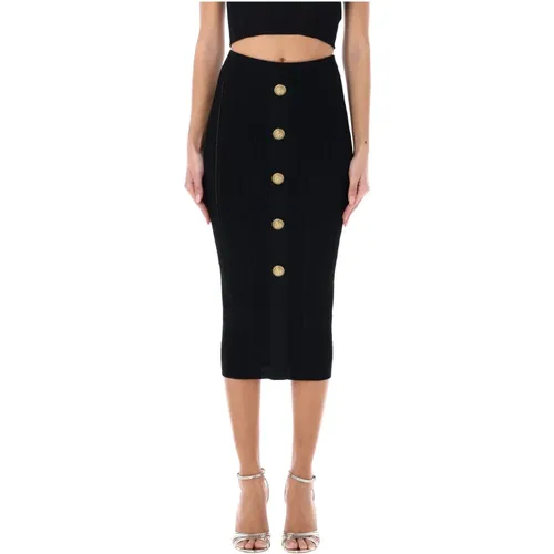 Buttoned Midi Skirt , female, Sizes: XS, S - Balmain - Modalova