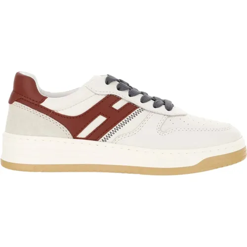 Leder Sneakers Runde Spitze Schnürung Multi , Damen, Größe: 40 EU - Hogan - Modalova