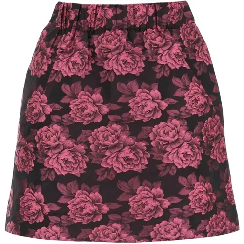 Blumen Jacquard Mini Rock , Damen, Größe: XS - Ganni - Modalova