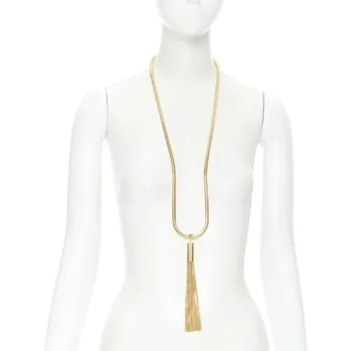 Pre-owned Metal necklaces , female, Sizes: ONE SIZE - Saint Laurent Vintage - Modalova