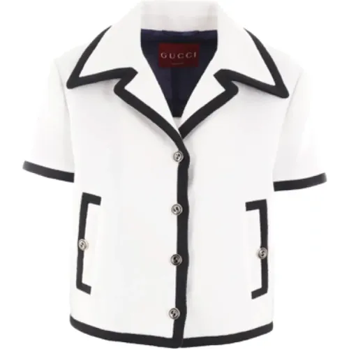 Tweed Jacket with Contrasting Trim , female, Sizes: S - Gucci - Modalova