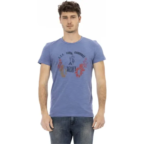 Casual T-Shirt mit kurzen Ärmeln und Rundhalsausschnitt , Herren, Größe: L - Trussardi - Modalova