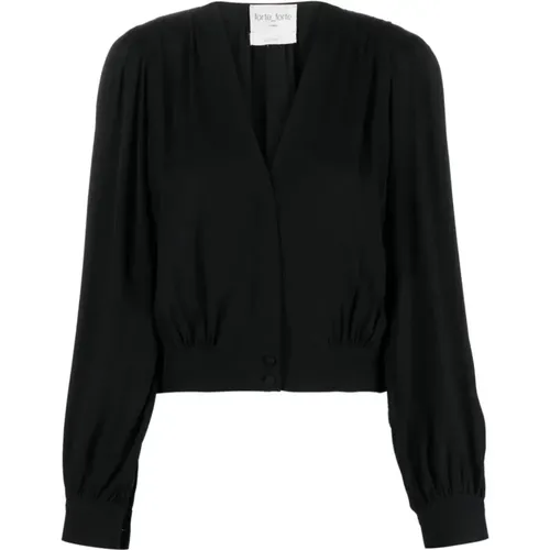 Elegant Crepe Blouse , female, Sizes: XL, L - Forte Forte - Modalova