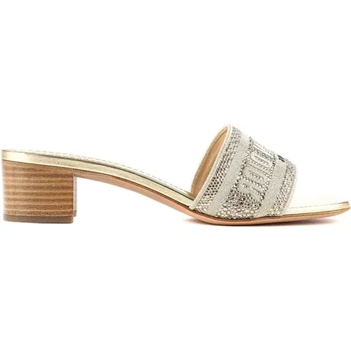 Heeled Sandals with Metallic Detail , female, Sizes: 6 UK - Dior - Modalova