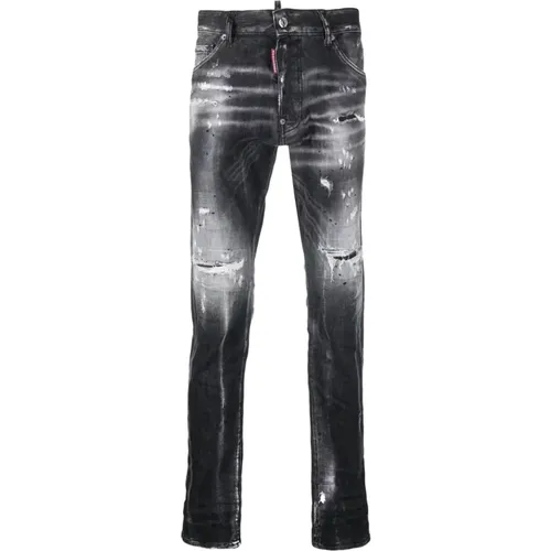 Slim-fit Distressed-effect Jeans , male, Sizes: M - Dsquared2 - Modalova