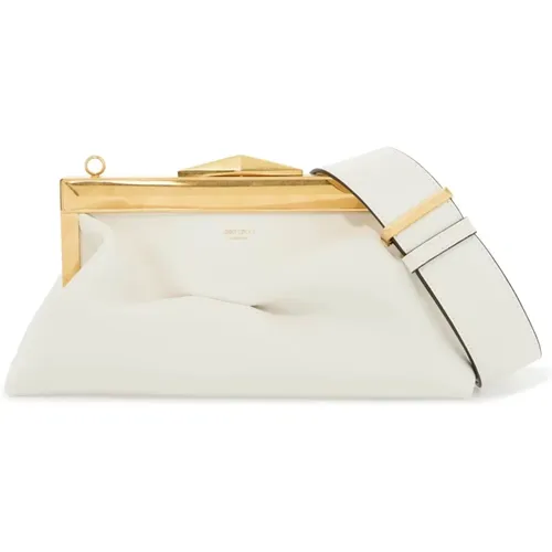 Diamond Frame Leather Clutch , female, Sizes: ONE SIZE - Jimmy Choo - Modalova