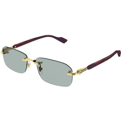 Gold Burgundy Green Sunglasses , unisex, Sizes: 56 MM - Gucci - Modalova