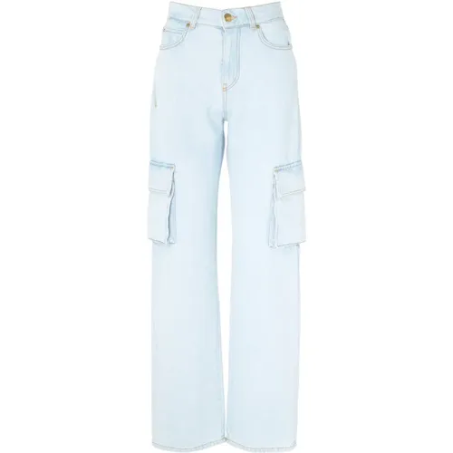 Denim Cargo Jeans in Babyblau , Damen, Größe: W26 - pinko - Modalova