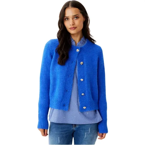 Louisa Knit Cardigan Royal , female, Sizes: 2XL, L, M, S - IN Front - Modalova