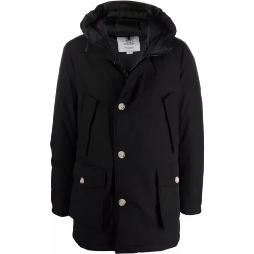 Schwarze Mäntel für Männer - Woolrich - Modalova