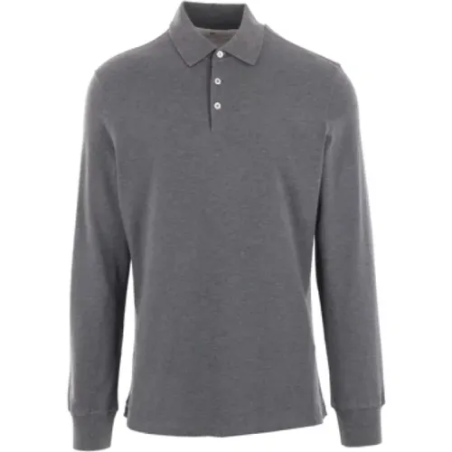 Grey Polo T-shirts and Polos , male, Sizes: M, L - BRUNELLO CUCINELLI - Modalova