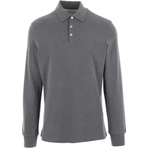 Grey Polo T-shirts and Polos , male, Sizes: M, S - BRUNELLO CUCINELLI - Modalova