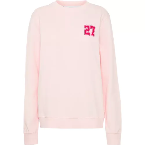 Gemütlicher Milkshake Sweatshirt mit Besticktem Detail , Damen, Größe: S - Ball - Modalova