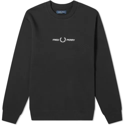 Sweatshirt mit gesticktem Logo , Herren, Größe: XL - Fred Perry - Modalova