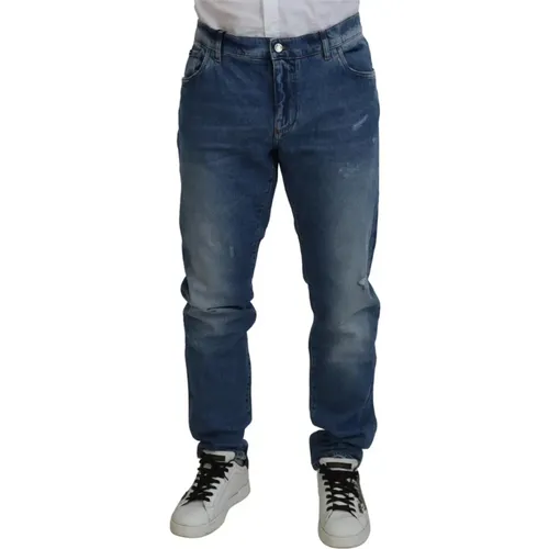 Blaue Skinny Jeans , Herren, Größe: 5XL - Dolce & Gabbana - Modalova
