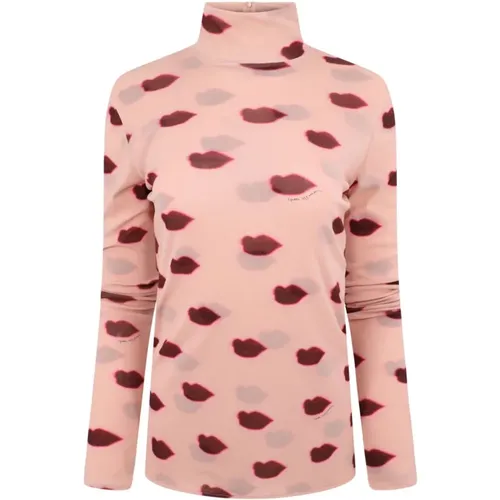 Rosa Lippenmuster Top , Damen, Größe: L - Stella Mccartney - Modalova