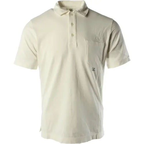 White Cotton Polo Shirt , male, Sizes: M - C.P. Company - Modalova