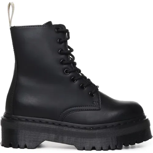 Eco-Leder Reißverschlussstiefel, schwarze Plateausohle , Damen, Größe: 36 EU - Dr. Martens - Modalova