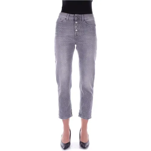 Schwarze Hose mit Logo , Damen, Größe: W30 - Dondup - Modalova