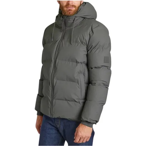 Grey Puffer Jacket , male, Sizes: L - Rains - Modalova