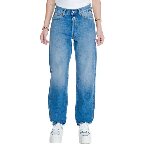 Blaue Einfache Damen Jeans mit Reißverschluss , Damen, Größe: W25 L32 - Replay - Modalova