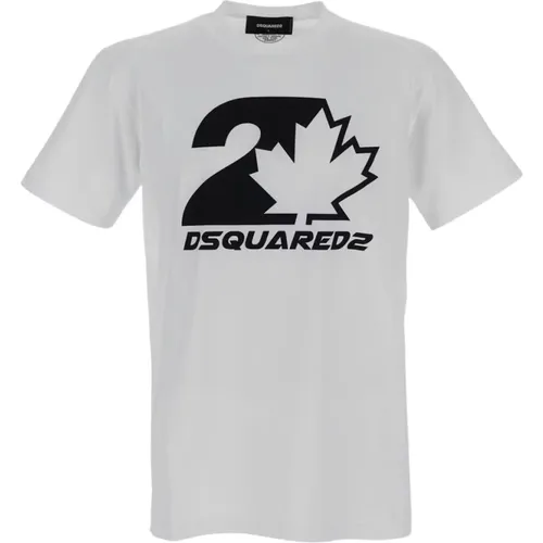 Baumwoll Logo T-Shirt , Herren, Größe: L - Dsquared2 - Modalova