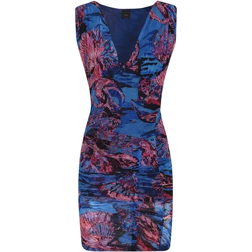 Mesh Design Kleid mit Meeresdruck , Damen, Größe: L - pinko - Modalova