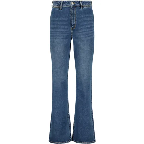 Dunkle Steinwäsche High Waist Wide Leg Jeans , Damen, Größe: W30 - Raizzed - Modalova