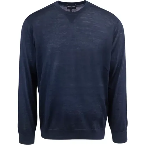 Sweater with Ribbed Details , male, Sizes: XL, M, L, S, 3XL, 2XL - Emporio Armani - Modalova
