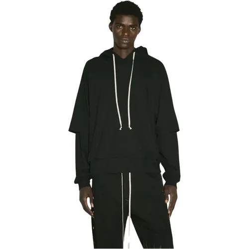 Kapuzen-T-Shirt mit Drapped Panel , Herren, Größe: S - Rick Owens - Modalova