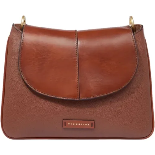 Braune Leder Damen Schultertasche - The Bridge - Modalova