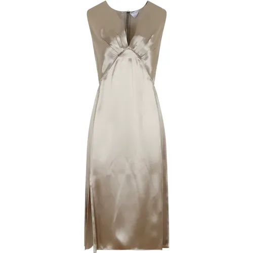 Metallic Satin Dress Ss23 , female, Sizes: 2XS - Bottega Veneta - Modalova