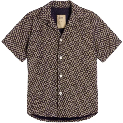 Geometric Pattern Terry Shirt , male, Sizes: XL, L, M - OAS - Modalova