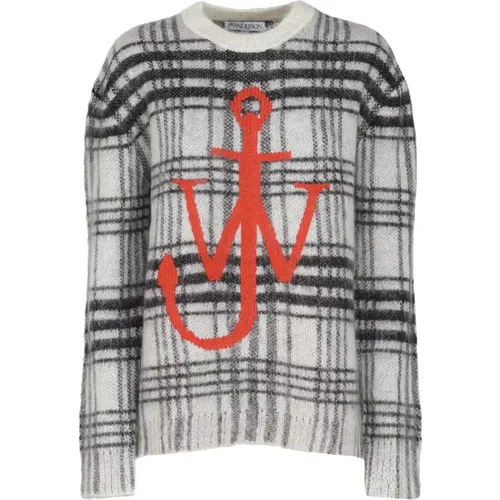 Weiße Sweater mit Logo-Stickerei - JW Anderson - Modalova