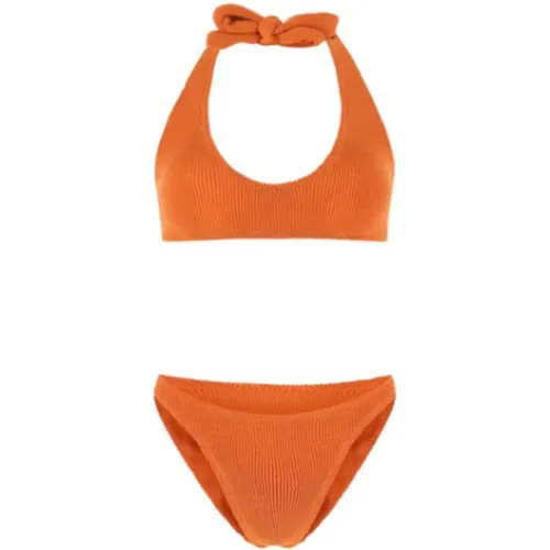 Terracotta Seersucker Bikini Set , Damen, Größe: ONE Size - Reina Olga - Modalova