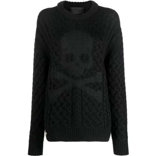 Wool Acrylic Sweater Pullover , female, Sizes: XS, S, M - Philipp Plein - Modalova