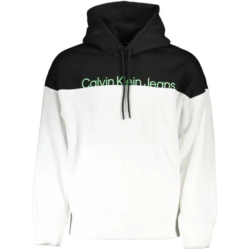 Kapuzenpullover Weiß Langarm Logo , Herren, Größe: XL - Calvin Klein - Modalova